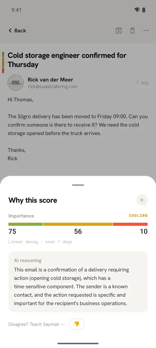 Why this score — and where it is heading over the next days.